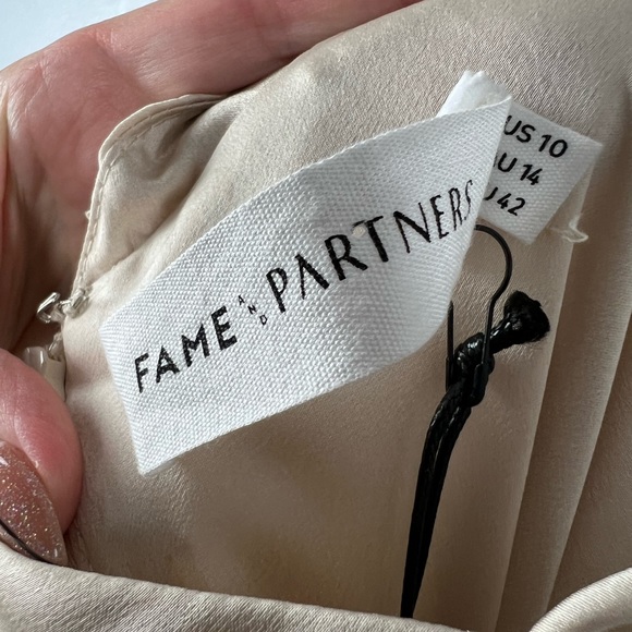 Fame and Partners NWT Rosabel Champagne Strap Dress | Size 10 - Picture 6 of 9